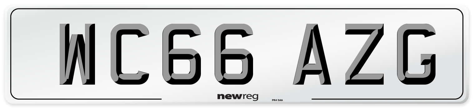 WC66 AZG Number Plate from New Reg
